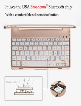 Tastatura Pentru iPad 2018 A1893 lumina de Fundal Colorate Wireless Bluetooth Tastatură Caz Acoperire Pentru iPad 9.7 2017 Aliaj de Aluminiu Fundas