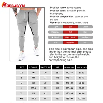 ROEGADYN Fitness pantaloni de Trening de Formare Jogging Pantaloni pentru Bărbați Picior Gura Fermoar Design Jogging Sport Barbati Pantaloni Pantaloni Sport Pentru Barbati, Sport