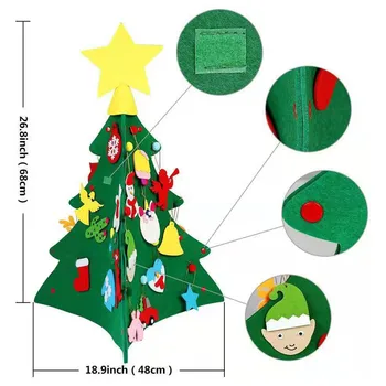 DIY Simțit Pânză Pom de Crăciun de Trei-dimensional Pânză Agățat de Crăciun Ornamente de Perete Manual Ușa Petrecere de Anul Nou Decorare