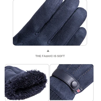 Noi mănuși de Iarnă xl de Mari dimensiuni Tricotat Barbati Wowen cald mănuși de piele de căprioară Faux Toamna ecran Tactil
