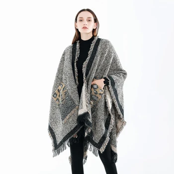New sosire moda confortabil de înaltă calitate esarfa femei lung moale de lână eșarfă cald ciucure leopard buzunar exterior cu dublă utilizare șal