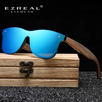 EZREAL Nuc din Lemn Bărbați ochelari de Soare pentru Femei Brand Designer de Lemn Retro ochelari de Soare Pentru Barbati Oglindă Nuante de Moda Oculos Gafas De Sol