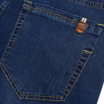 2019Summer Brand Întinde Subțire de bumbac de înaltă calitate Denim Blugi de sex masculin Bărbați Scurt de Genunchi Lungime Moale albastru casual pantaloni Scurți pentru Plus Dimensiune 28-46