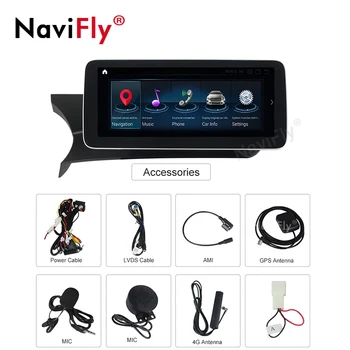 NaviFly Android Carplay 10 dvd Auto radio Player multimedia GPS Navigatio pentru Benz C class W204 C180 C200 C250 C350 2011-2013