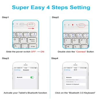 Tastatura Bluetooth Mini Tastaturi Wireless Compatibil Cu IOS Windows Reîncărcabilă Keyboard pentru Mac, ipad, Telefon Android Comprimat