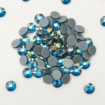 YANRUO 2058HF Toate Dimensiunile Zircon Albastru AB Flatback Pahar de Remediere rapidă Strass Crystal DIY Pietre Pentru a Face Bijuterii