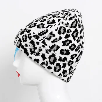 Pragmapism 2020 NOU Leopard de imprimare Pălărie de Femeie de Moda caldura grosime de căciulă Înaltă calitate dublu tricotate pălărie bonete Toamna Iarna