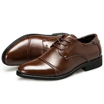 IMAXANNA Om de Moda Pantofi de Piele de Dimensiuni Mari 6-11 Bărbați Rochie Formale Oxfords de Înaltă Calitate a Subliniat Toe Pantofi Pentru Bărbați Toamnă Dantelă-Up