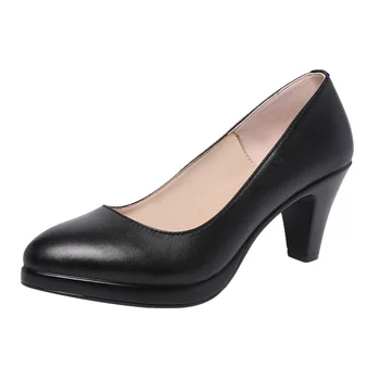 SWONCO Munca la Negru Pantofi cu Tocuri inalte Femei Pompe 2020 Primăvară Nouă Femei Pantofi Casual Alb/rosu Nunta Pompe Tocuri OL Pantofi Lady