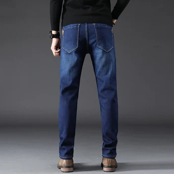 New Sosire Primăvară Bărbați Stil Boutique Blugi Denim Casual Business de Înaltă Calitate, Solid Slim Barbati Pantaloni Pantaloni Plus Dimensiune 28-38
