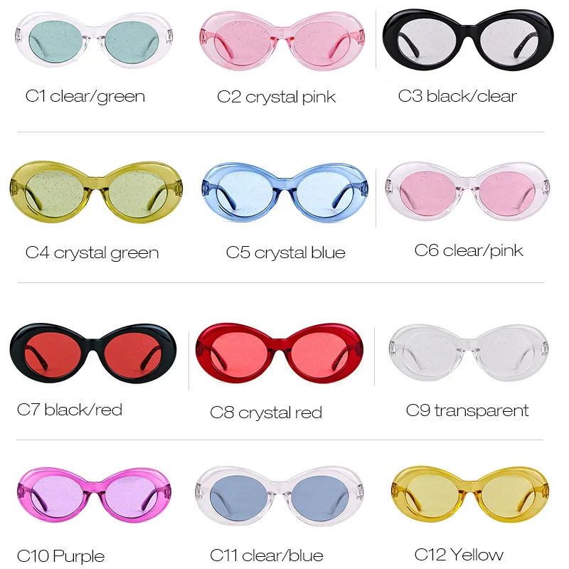 La reducere! 2020 Vintage Oval Sclipici ochelari de Soare pentru Femei Brand Design Retro Cristal Cadru Cobain Cool de Soare anilor ' 90 S266 > Femei Ochelari \ Casteluldinpovesti.ro