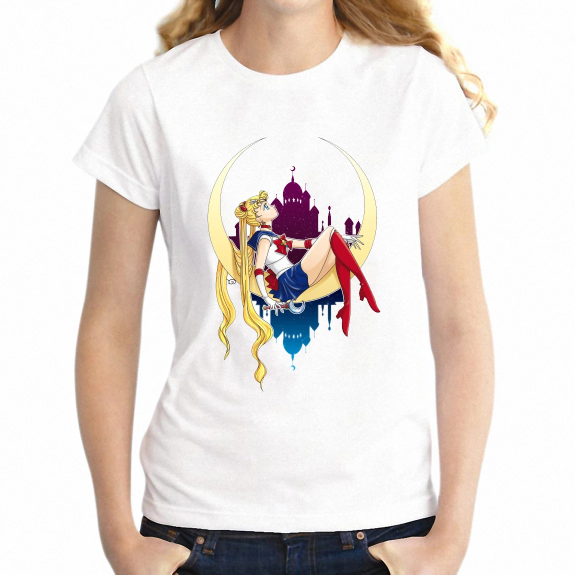Nouă Femei T-shirt Anime Sailor Moon pe Marte Mercur Fată Drăguță maneca scurta tricou Harajuku hip hop teuri topuri
