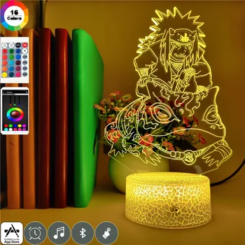 App de Control 3D Lampa Anime Naruto Jiraiya a CONDUS Lumina de Noapte Acțiune Figura 7 Culori Atinge Decor de Masă de Lumină Iluzie Optică