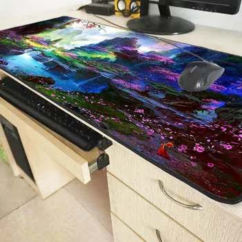 XGZ Flori de Pădure Fantezie Peisaj Mari Gaming Mouse Pad Calculator PC Gamer Mousepad Birou Mat Blocare Margine pentru CS GO LOL Dota XXL