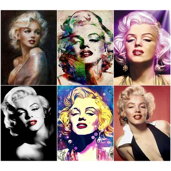 5D Diamant Pictura Burghiu Plin de Marilyn Monroe Diamant Mozaic Vânzare Pietre Rotunde Imagine Diamant Broderie Oamenii Decor Acasă