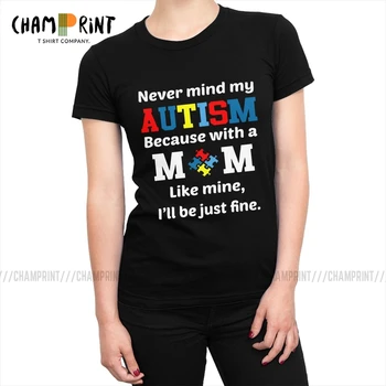 Mama Autism Copil Autism Awareness Ribbon Femei T-shirt Autismo Autist Tumblr Tricou Imprimat Grafic de Îmbrăcăminte pentru Femei