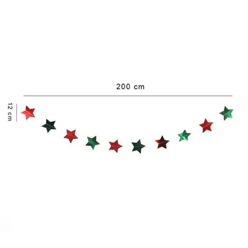 2 buc Decoratiuni de Craciun pentru Casa Verde Roșu Folie de Hârtie Stele Ghirlanda de Vacanță Petrecere de Nunta Pomul de Crăciun Decor