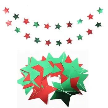 2 buc Decoratiuni de Craciun pentru Casa Verde Roșu Folie de Hârtie Stele Ghirlanda de Vacanță Petrecere de Nunta Pomul de Crăciun Decor
