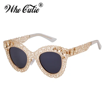 CINE CUTIE 2018 Lux Supradimensionate Ochi de Pisica ochelari de Soare pentru Femei Brand Designer de Epocă Retro ' 80 Baroc Cateye Ochelari de Soare Nuante 670