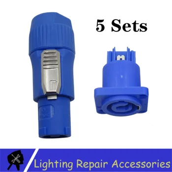 5 Seturi de 3-PIN Conector Albastru de Mare Calitate Mufa de Alimentare Pentru LED-uri Lumina de Scena în Mișcare Cap Lumina Cablu Audio Cablu de Alimentare