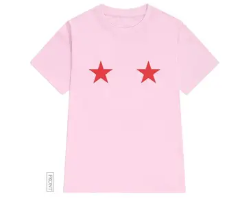 Steaua țâțe roșie Femei tricou de Bumbac Casual Amuzant tricou Pentru Doamna Yong Fata Top Tee Hipster Tumblr ins Picătură Navă S-125