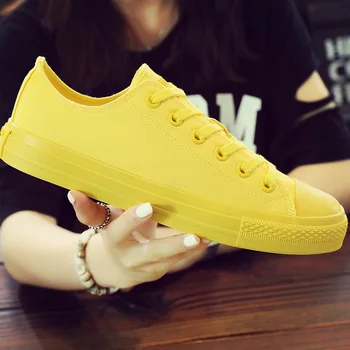 Shengxuanny Noua Toamna-coreean pantofi de panza Dantela-Up pantofi Galben respirabil pantofi casual tendință student pantofi de sport