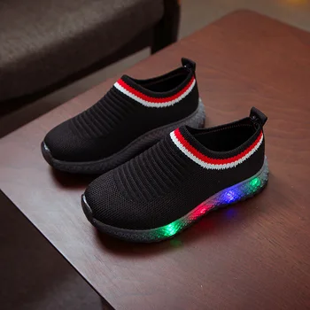 Copilul Adidasi Copii Aprinse Led Luminos de Pantofi Copilul Băieți Fete Pantofi Casual Apartamente ochiurilor de Plasă Respirabil Copii Adidasi pentru Sugari