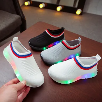 Copilul Adidasi Copii Aprinse Led Luminos de Pantofi Copilul Băieți Fete Pantofi Casual Apartamente ochiurilor de Plasă Respirabil Copii Adidasi pentru Sugari