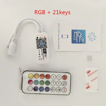 DC5-24V Mini WIFI RGB/RGBW cu 24key la distanță IOS/Android Telefon Mobil wireless pentru Benzi cu LED-uri de Sincronizare Timmer Muzica