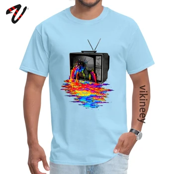 TV Curcubeu Pixel Suprasarcină Tricou pentru Bărbați Vinatge Televistion Rupt Tatăl Topuri Tricou Supradimensionat Faddish Îmbrăcăminte Tricou