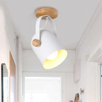 Moderne Led Lumini Plafon pentru Camera Industriale Nordice Lampă de Tavan Living Dormitor Hol Bucatarie Plafondlamp E27 Lampă de Lemn