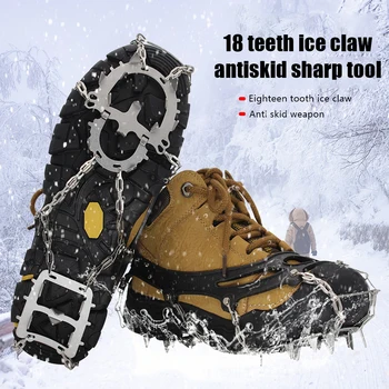 18 Dinți de Gheață Spike Claw Grip Crampon Pene Drumeții Pantofi de Alpinism Huse pentru Familie aer liber Camping Accesorii
