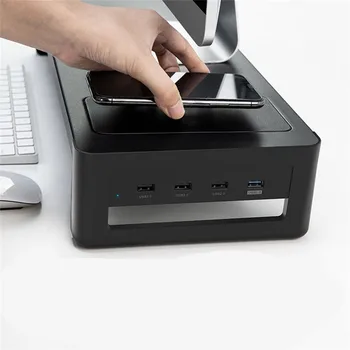 USB Laptop suportul de Birou fără Fir Încărcător de Bază Titularul Monitor Stand Ecran de Computer Coloană de Depozitare Organizator Birou de Încărcare Rapidă