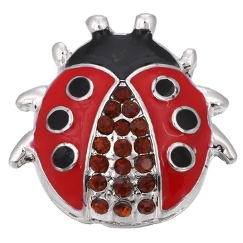 10buc/lot Nou de Sosire Cristal Insecte ladybird Snap Butonul Fit 18mm Snap Bratari Bratari Femei DIY Fixează Bijuterii