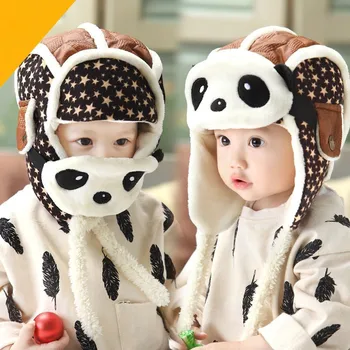 4 Culori Pentru Copii Palarii Desene Animate Panda Toamna Și Iarna Modele Groase De Bumbac Confortabil Capace De Crăciun Copiii De Anul Nou Cadou