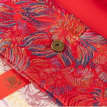 2020 Anul Nou Chinezesc plic roșu broderie tesatura plic roșu Festivalul de Primăvară de nunta norocos plic roșu buzunar H99F