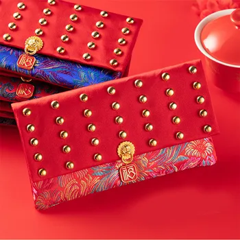 2020 Anul Nou Chinezesc plic roșu broderie tesatura plic roșu Festivalul de Primăvară de nunta norocos plic roșu buzunar H99F