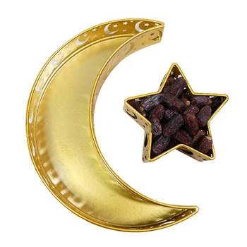 Eid Mubarak Luna Steaua Tava Tacamuri De Desert De Depozitare A Alimentelor Musulmane Islamice