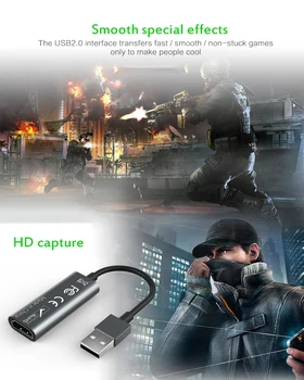 Video cu placa de Captura USB 2.0 HDMI-compatibleVideo Grabber Joc DVD, camera Video HD, aparat de Fotografiat Înregistrare Live Streaming de Telefon PC Accesoriu