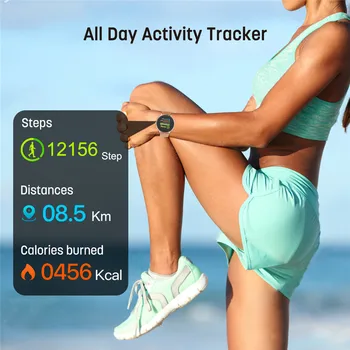 Ceas Inteligent Android pentru Femei Impermeabil Sport și Fitness Tracker Complet Tactil PPG Heart Rate Monitor de Presiune sanguina Roz