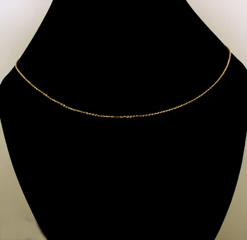 18K Aur Colier de Lanț de 40-45CM Pur Colier de Aur Potrivit pentru Pandantiv Bijuterii Fine buzele design Stralucitor