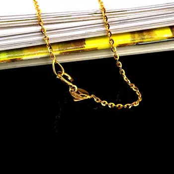 18K Aur Colier de Lanț de 40-45CM Pur Colier de Aur Potrivit pentru Pandantiv Bijuterii Fine buzele design Stralucitor