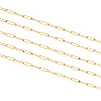2Meters 3*9 mm din Oțel Inoxidabil Placat cu Aur Lanturi de Cerc D Corneliu Cablu Lanț de Link-ul Pentru DIY Femei Bărbați Coliere Bijuterii