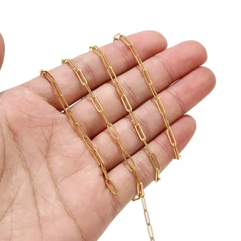 2Meters 3*9 mm din Oțel Inoxidabil Placat cu Aur Lanturi de Cerc D Corneliu Cablu Lanț de Link-ul Pentru DIY Femei Bărbați Coliere Bijuterii