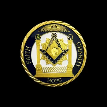 Noi 1buc Masonice Provocare Monede Ochiul care Vede Tot Credința, Speranța de Caritate Mândru Francmason Simbol Mason de Colecție pentru Fratele Cadou