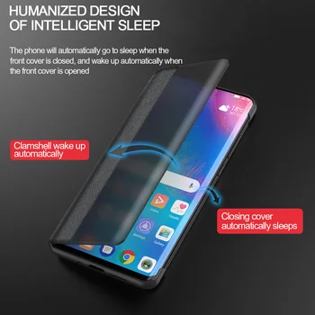 Originala Flip Cover pentru Huawei P40 Pro Plus Smart Touch View Flip din Piele de Caz pentru Huawei P20 P30 Pereche De 20 X 30 Pro Proteja Caz