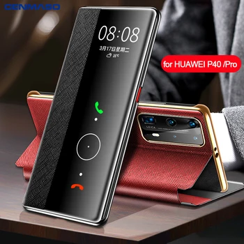 Originala Flip Cover pentru Huawei P40 Pro Plus Smart Touch View Flip din Piele de Caz pentru Huawei P20 P30 Pereche De 20 X 30 Pro Proteja Caz