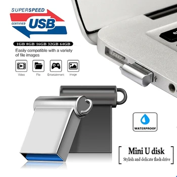 Mini USB Flash Drive 64GB impermeabil Pendrive 128GB USB de Mare Viteză Stick de 32GB Pen Drive 16GB USB Flash memoria cel stick usb 8GB