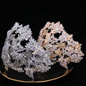 Lux Mare coroana cristale de zircon codiadema noiva corona coroa de noiva de păr accesorii de mireasa diademe couronne mariage pelo