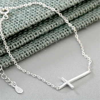 Simplu, Clasic Moda Coreeană Link-Ul Lanț Isus Cruce Banderola Boho Bijuterii Dumnezeu Farmecul Brățară Pentru Femei Doamnelor